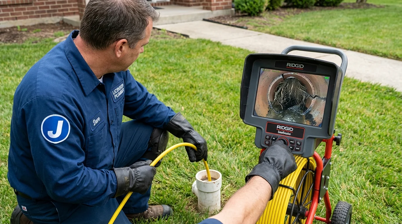Sewer camera inspection being performed by Johns Plumbing LLC in Woodville