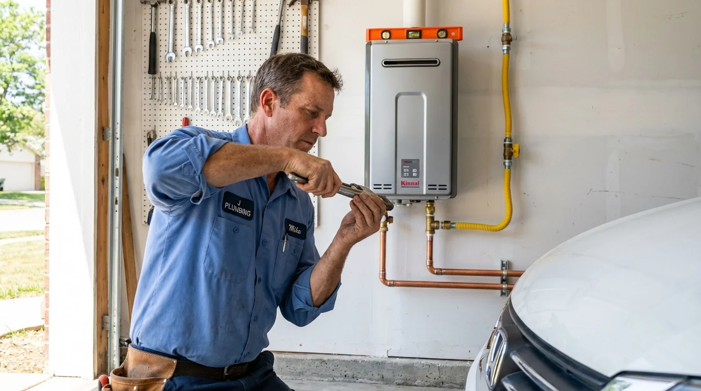 Tankless water heater installation by a Johns Plumbing LLC plumber in Woodville